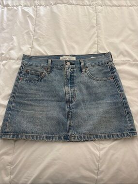 Denim Forum Medium Wash Denim Mini Skirt